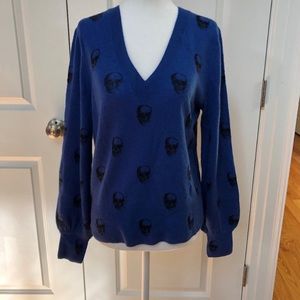 Skull Cashmere “Jamie Jack” Lapis/Black XS